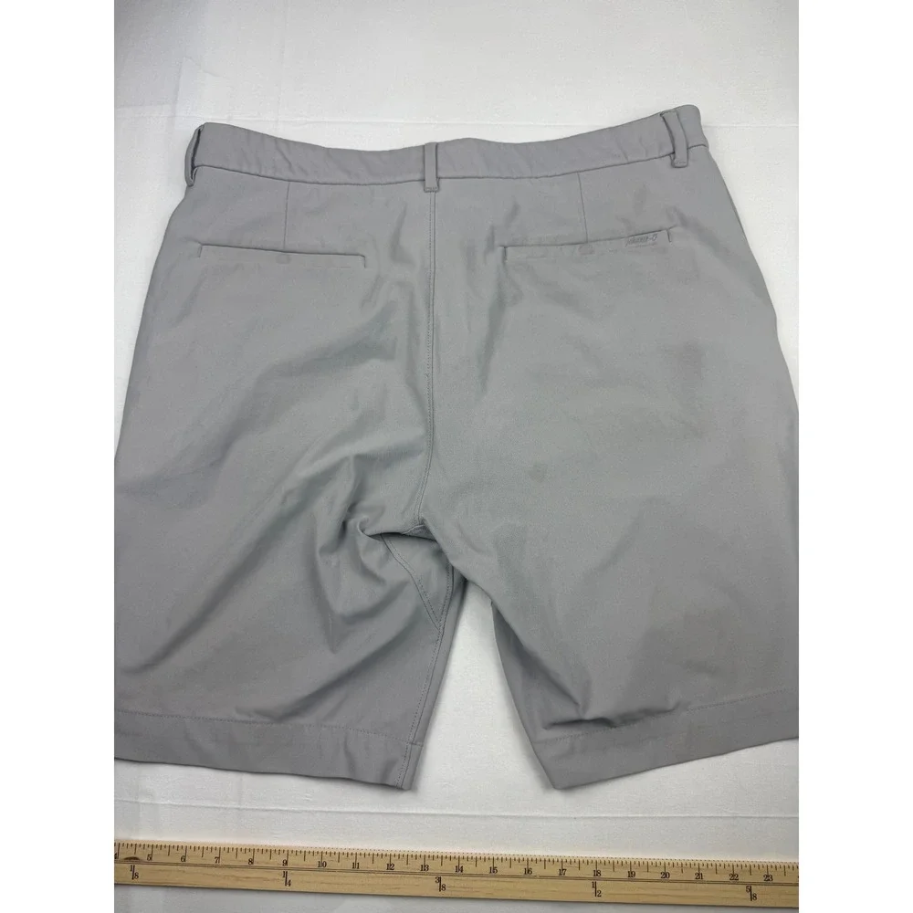 Johnnie-O Golf Shorts 36 Grey Prep-Formance Performance Flat Front Mens